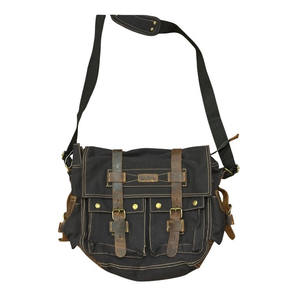 Gearonic Vintage Canvas Leather Messenger Bag - Picture 6 of 13